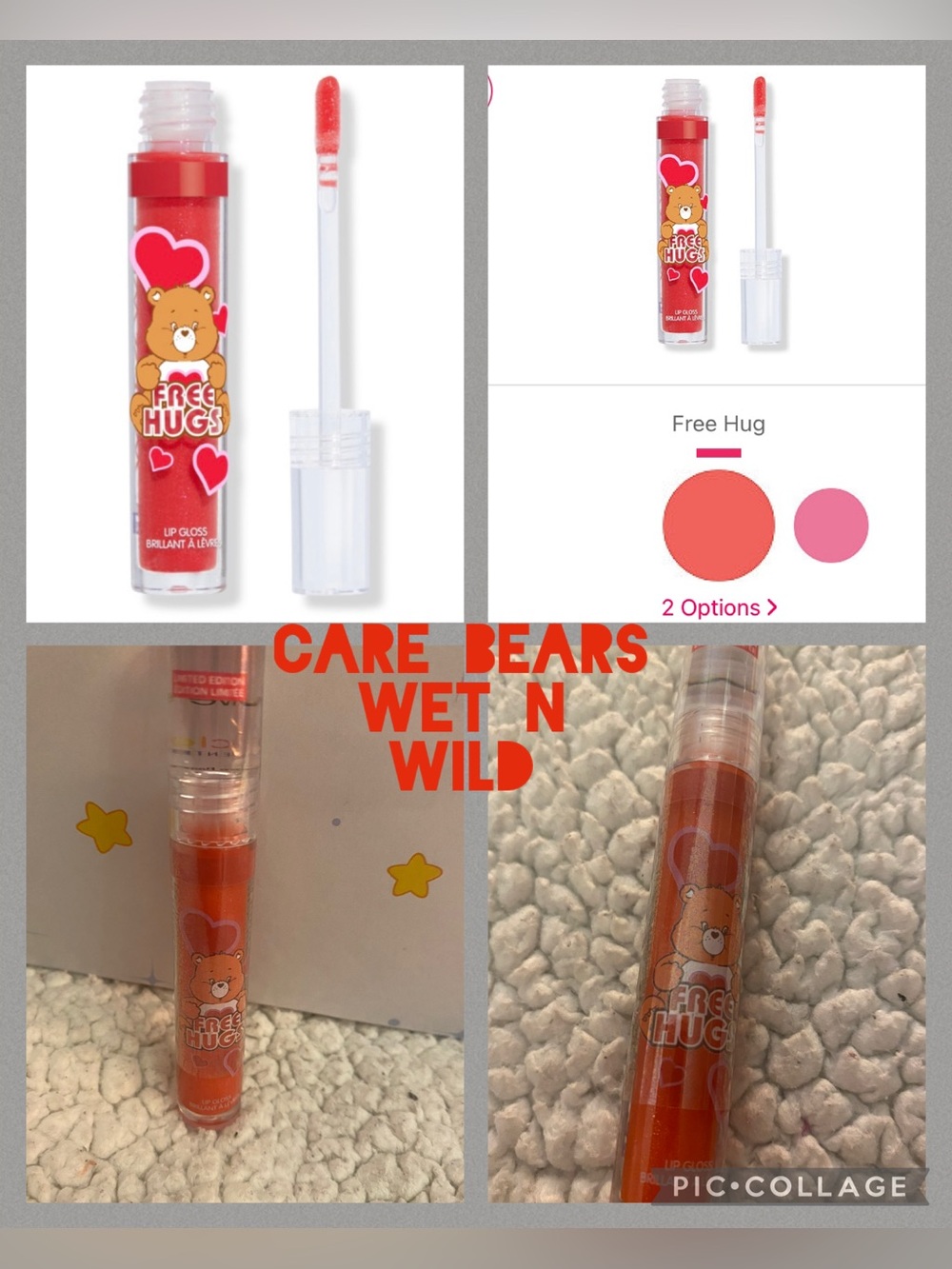 Wet N Wild Care Bears free hugs lip gloss (red) limited Edition 40th ann…